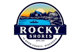 make rocky shores retreat vacation cottage logo