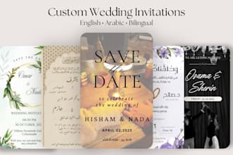 design a custom wedding or engagement digital invitation