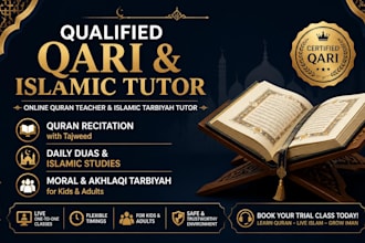 teach quran with tajweed, islamic studies, and daily duas