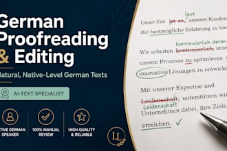 proofread and edit your german texts for natural error free german