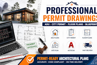 create adu permit drawings, city permit plans, floor plans, and deck permits
