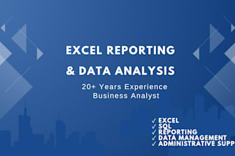 provide excel reporting data analysis and spreadsheet support