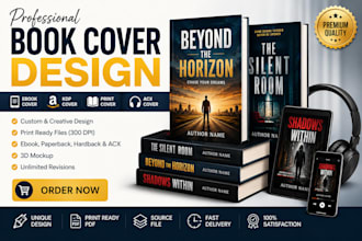 design premium book cover, ebook cover, and kindle KDP cover