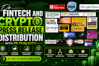 do PR distribution and press release publicity for fintech and crypto