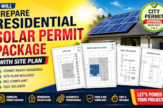 prepare residential solar permit package with site plan