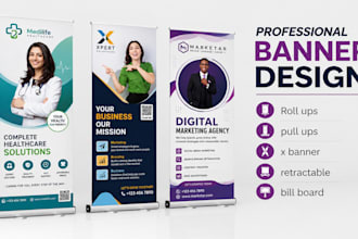 design roll up banner, retractable, pull up, x banner, and billboard