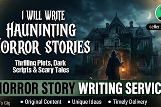 write captivating horror stories and ghostwriting scripts