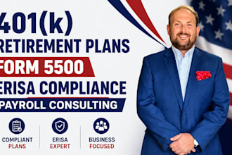 prepare 401k retirement plans, form 5500, erisa compliance, payroll consulting
