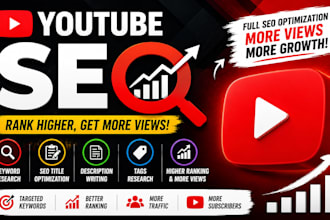 be your youtube SEO expert for video ranking and channel growth manager