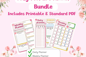 design a cute printable planner in canva
