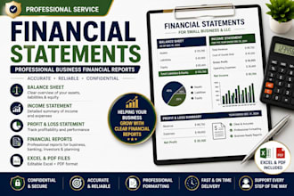 prepare balance sheet, income statement and financial statements