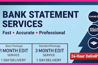 design UK, USA bank statements for loans or apartment