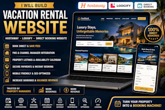 build vacation rental website, hostaway, str lodgify and direct booking website