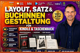 layout satz und buchinnengestaltung für kindle und taschenbuch