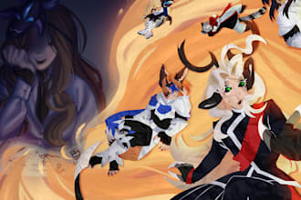do illustration with you characters on anime art style