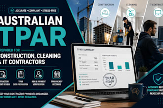 prepare australian tpar for construction and cleaning and IT contractors
