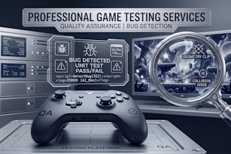 test your game and write a detailed review and feedback