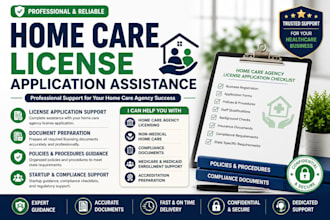 assist with home care agency license application and documentation