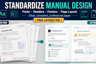 standardize fonts headers footers and page design in your manual