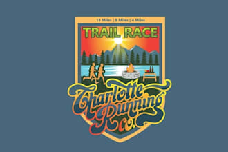 design best quality colorful trail race logo