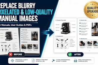 replace blurry pixelated and low quality manual images