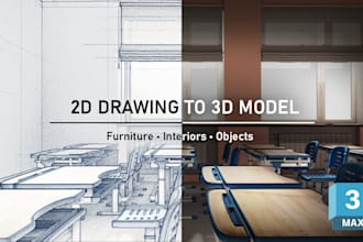 create 3d furniture models from drawings and dimensions