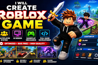 create roblox game, multiplayer system, ui design, gameplay mechanics, full game