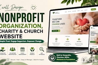 design nonprofit organization website charity website donation church website