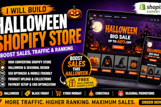 build halloween ecommerce shopify website for seasonal sales and traffic