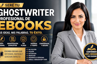 conviertete en tu escritor fantasma profesional de libros electronicos