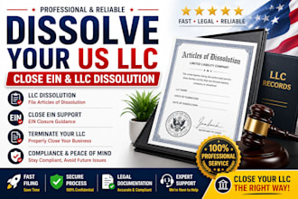 dissolve US llc, close ein, terminate llc and file llc dissolution