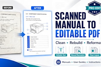 recreate your scanned or low quality manual as an editable PDF
