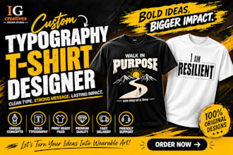 design trendy typography tshirts designs for your pod store