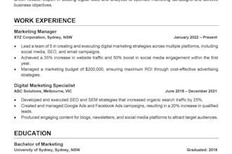 create a professional  ats friendly resume, CV, cover letter