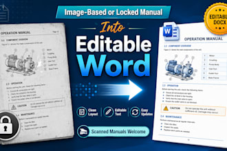 convert your image based or locked manual into editable word