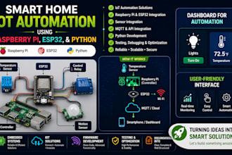 develop raspberry pi, arduino, esp32,complete iot embedded systems