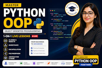 teach python oop with practical examples and exercises