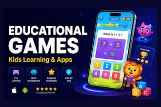 do educational game development and kids learning game in unity educational game