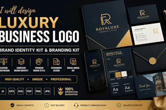design luxury business logo brand identity kit and branding kit