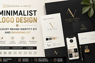 design minimalist logo design luxury brand identity kit and branding kit