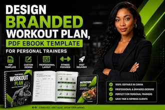 design branded workout plan,pdf ebook template for personal trainers