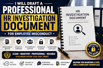 draft a professional HR investigation document for employee misconduct