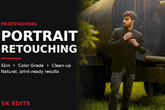 do professional portrait retouching and skin editing