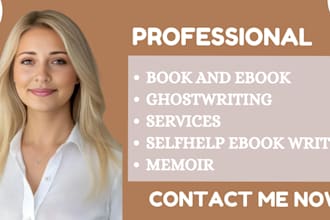 be nonfiction ebook ghostwriter, fiction ebook writer, romance, kdp book editor