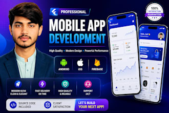 develop a professional flutter mobile app with firebase