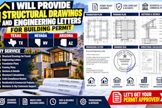 provide structural drawings and engineering letters for building permit tx nv az