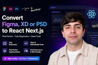 convert figma, xd or PSD to responsive react or next