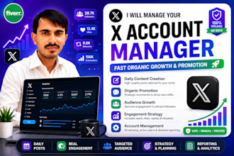 manage your twitter x account for fast organic growth and promotion