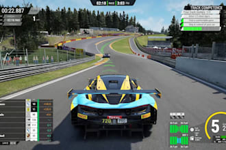 build full car racing game like assetto corsa, iracing with track and livery