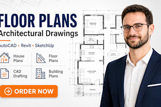 draw grundriss, 2d floor plans, site plan and architectural drawings in autocad